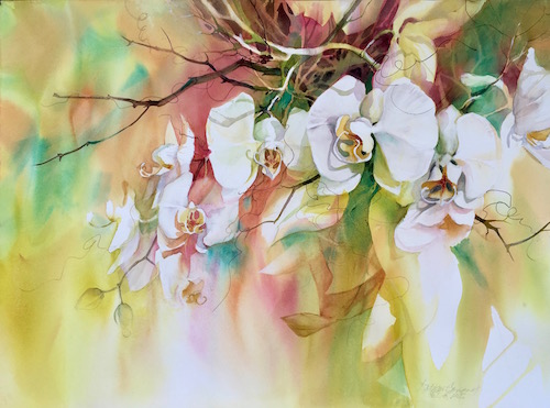 Kathleen Conover watercolor orchids